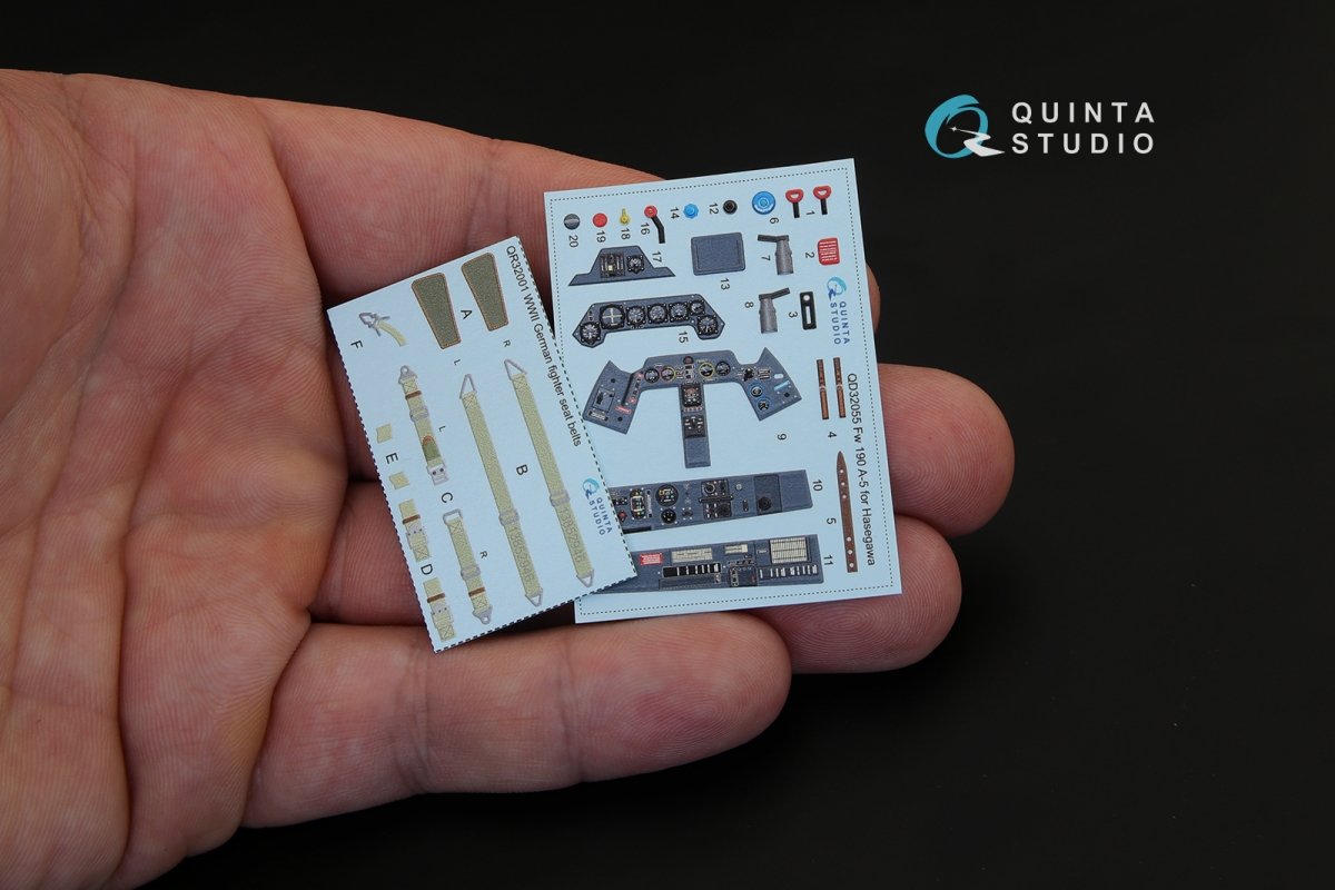Quinta Studio QD32055 FW 190A-5 3D-Printed &amp;amp; colored Interior on decal paper (for Hasegawa kit) 1/32 – image 2