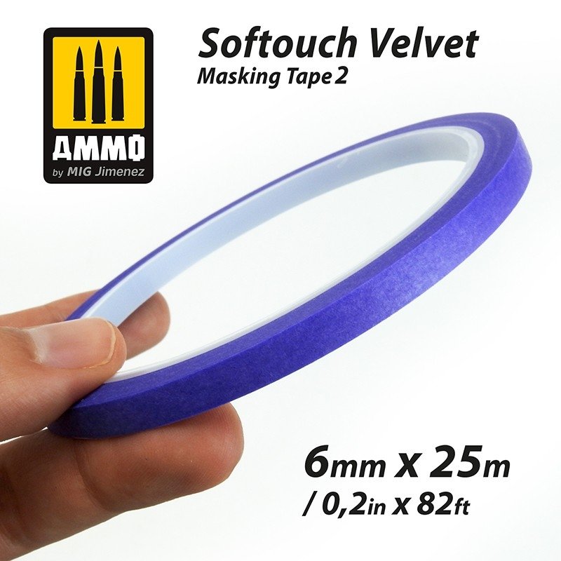 AMMO of Mig Jimenez 8241 SOFTOUCH VELVET MASKING TAPE 2 (6mm X 25M) – obrázek 2
