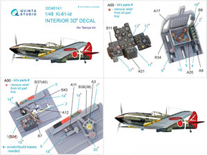 Quinta Studio QD48141 Ki-61-Id 3D-Printed &amp;amp; colored Interior on decal paper (Tamiya) 1/48 – Bild 10