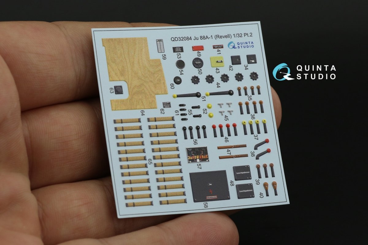 Quinta Studio QD32084 Ju 88A-1 3D-Printed &amp;amp; colored Interior on decal paper (Revell) 1/32 – obrázek 13