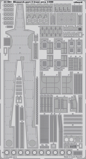 Eduard 53081 Bismarck part 2 - front area 1/200 TRUMPETER