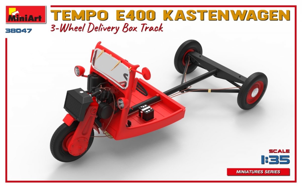 MiniArt 38047 TEMPO E400 KASTENWAGEN 3-WHEEL DELIVERY BOX TRACK 1/35 – image 8