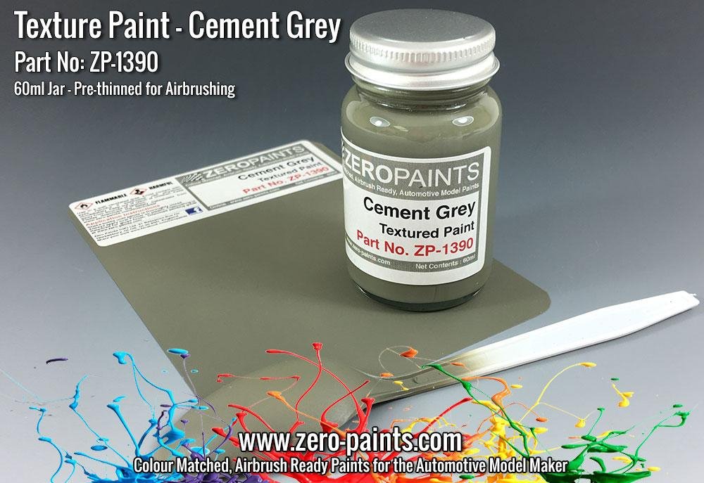 Zero Paints ZP-1390 Cement Gray Textured Paint - 60ml (Engines, Interiors etc)
