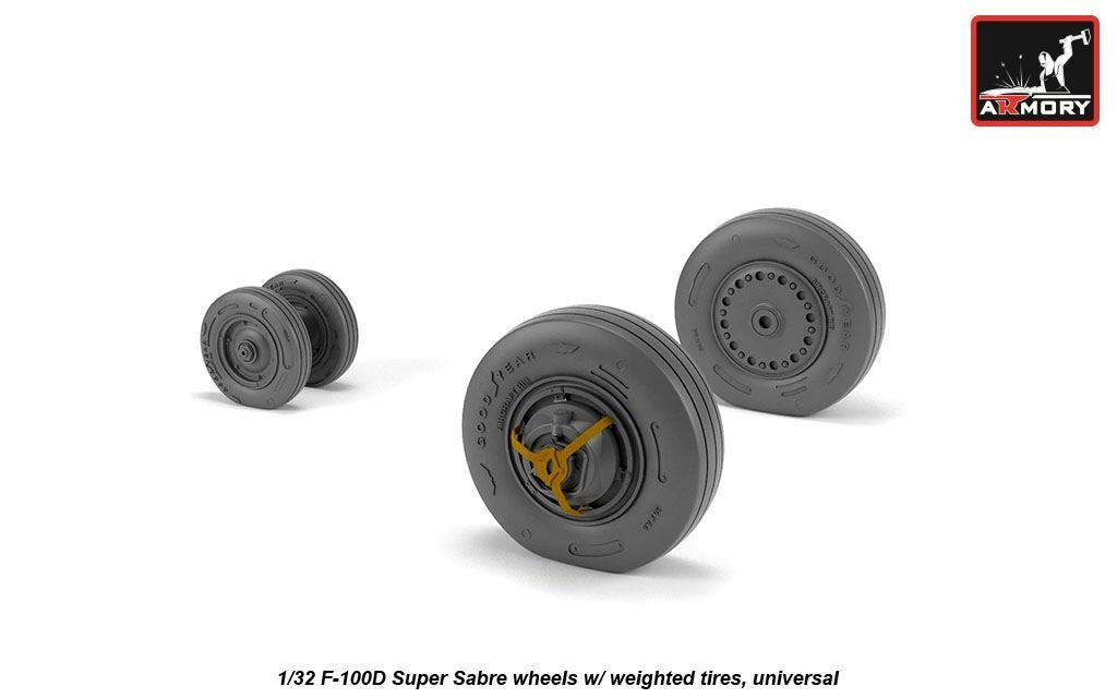 Armory Models AW32303 F-100D Super Saber wheels w/ weighted tires 1/32 – image 2