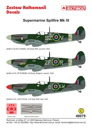 Techmod 48079 - Supermarine Spitfire IX 1/48 – obrázek 2