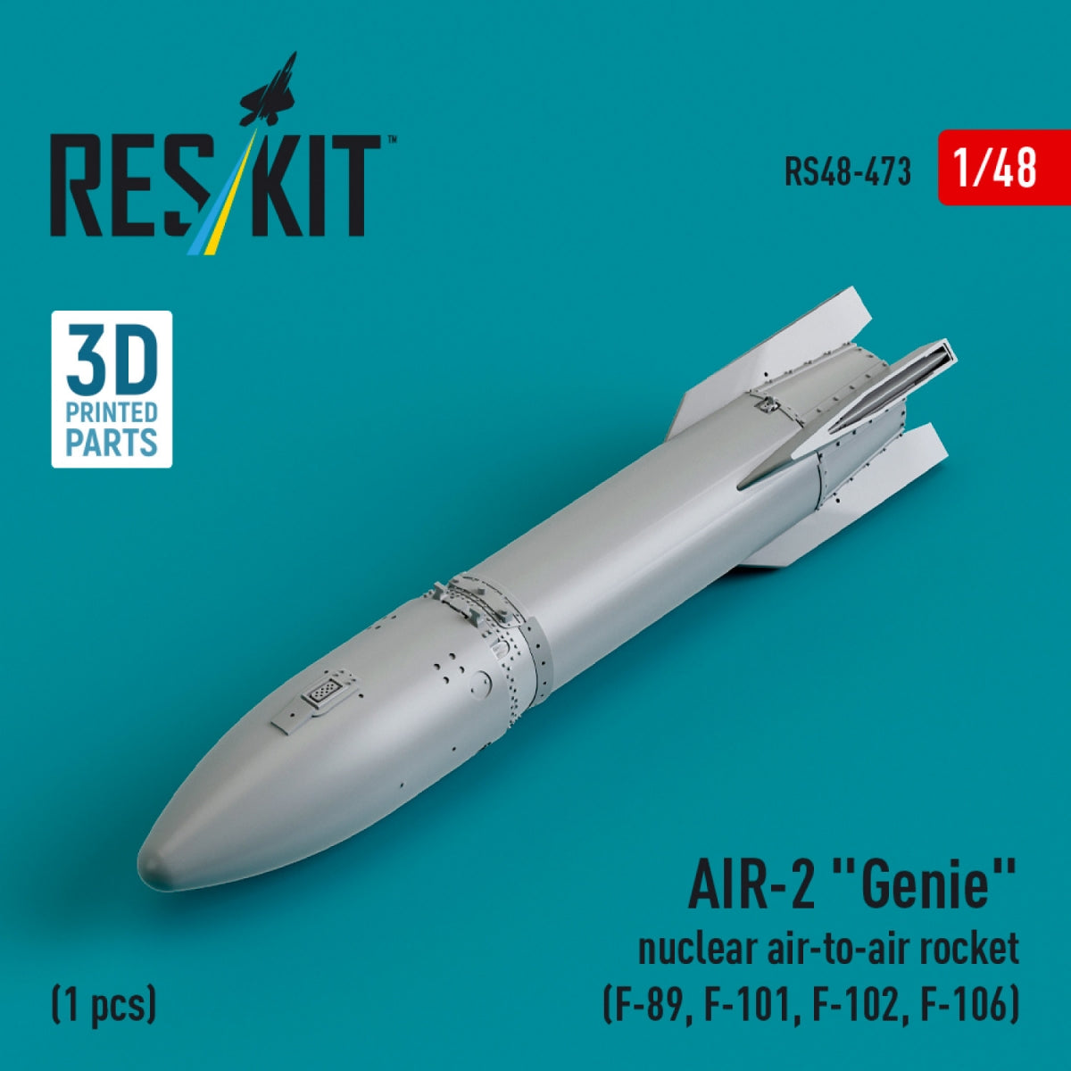 RESKIT RS48-0473 AIR-2 "Genie" nuclear air-to-air rocket (1 pcs) (3D Printed) 1/48
