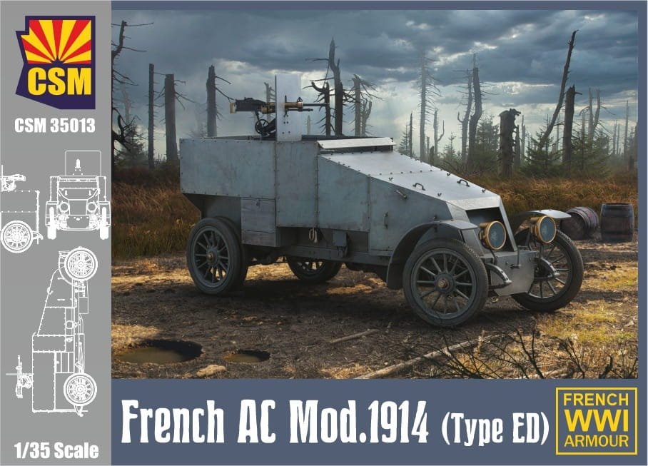 Copper State Models 35013 French Armored Car Models 1914 (Type ED) 1/35