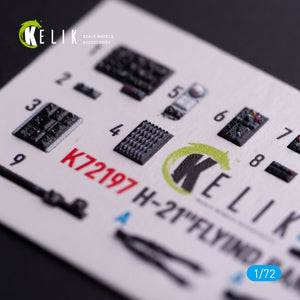 Kelik K72197 H-21 "Flying Banana" - interior 3D decals for Italeri kit 1/72