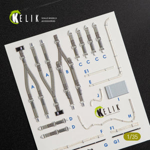 KELIK K35009 CH-54A TARHE INTERIOR 3D DECALS FOR ICM KIT 1/35 – immagine 3