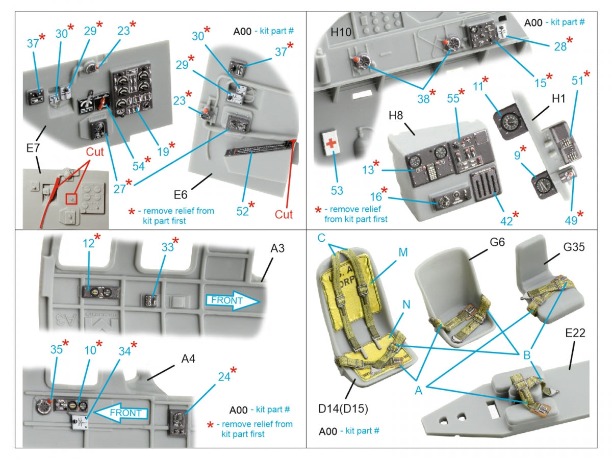 Quinta Studio QD48561 Boeing B-17G 3D-Printed &amp;amp; colored Interior on decal paper (HK models) 1/48 – image 8