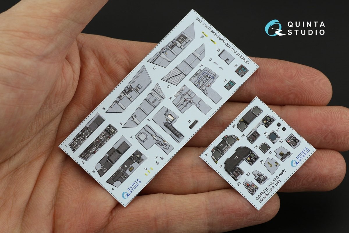 Quinta Studio QD48215 F/A-18D Early 3D-Printed &amp;amp; colored Interior on decal paper (Kinetic) 1/48 – image 7