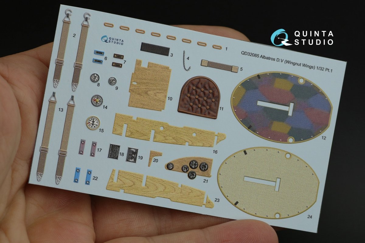 Quinta Studio QD32085 Albatros DV 3D-Printed &amp;amp; colored Interior on decal paper (Wingnut Wings) 1/32 – obrázek 11