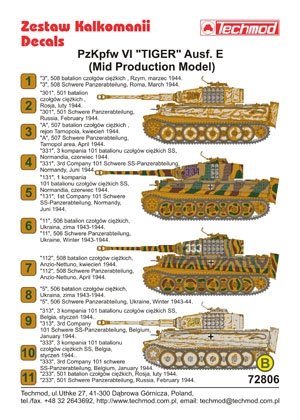 Techmod 72806 - Pz.Kpfw.VI Tiger Ausf.E (Mid Production Model) 1/72 – Bild 2