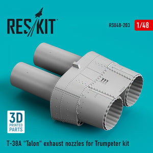 RESKIT RSU48-0203 T-38A &amp;quot;TALON&amp;quot; EXHAUST NOZZLES FOR TRUMPETER KIT (3D PRINTED) 1/48
