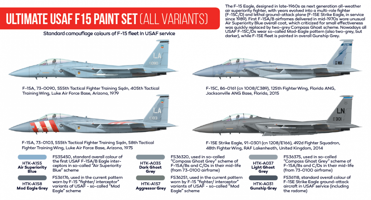 Hataka HTK-AS43 Ultimate USAF F-15 paint set (all variants) (6x17ml) – Bild 2