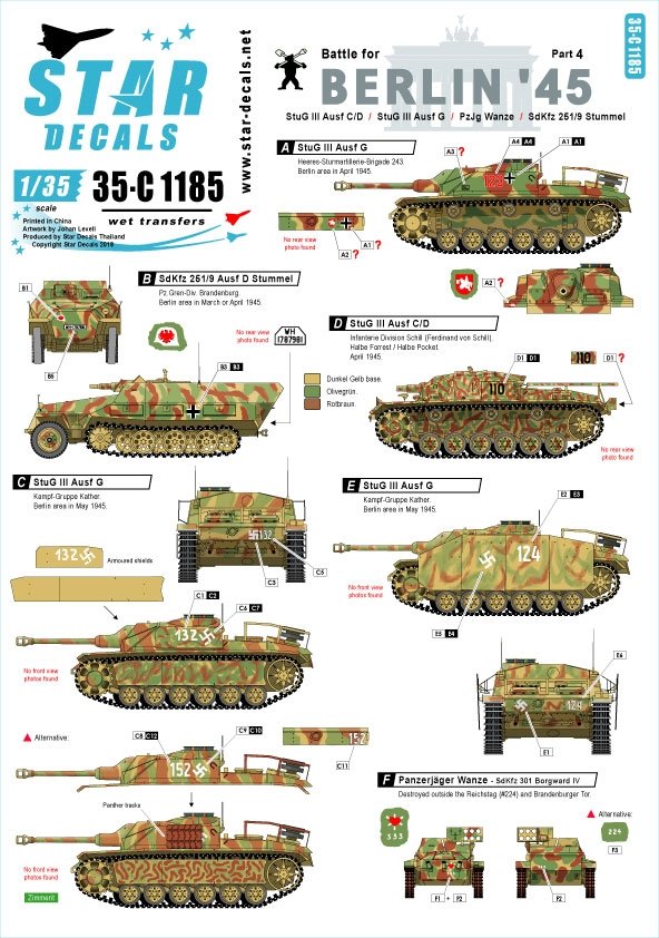 Star Decals 35-C1185 Berlin #4 1/35