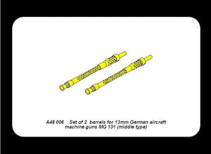 Aber A48 006 Jeu de 2 canons pour mitrailleuses d&amp;#39;avion allemandes de 13 mm MG 131 (type moyen) (1/48) – image 7