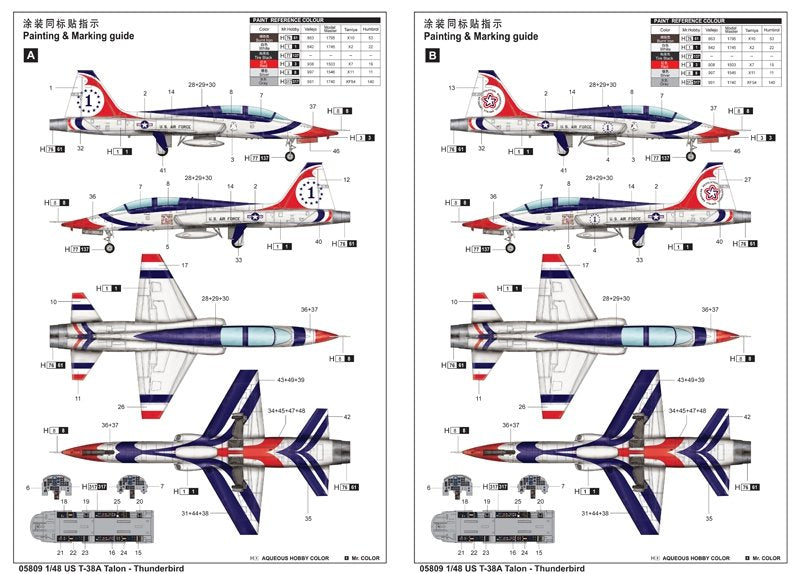 Trumpeter 05809 US T-38A Talon - Thunderbird 1/48 – Bild 9