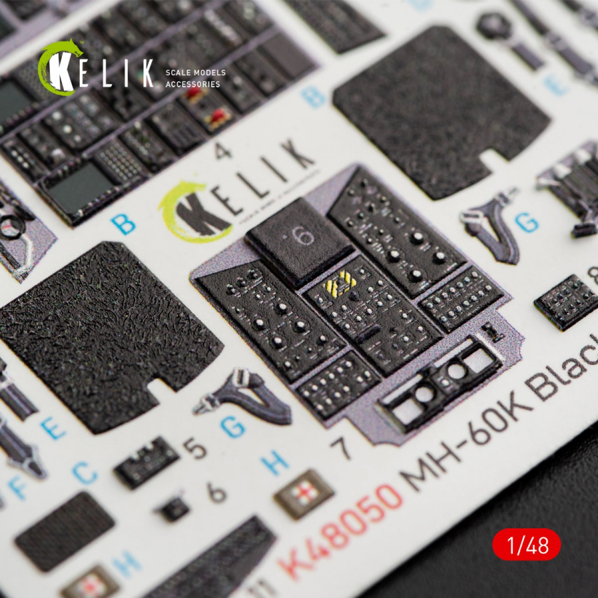 KELIK K48050 MH-60K BLACK HAWK INTERIOR 3D DECALS FOR ITALERI KIT 2666 1/48 – obrázek 4