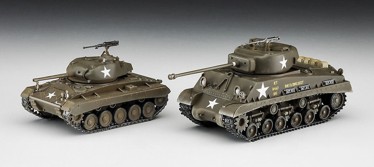 Hasegawa 30068 M4A3E8 Sherman &amp;amp; M24 Chaffee US Army Main Battle Tank Combo 2 in 1 1/72 – image 2