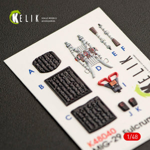 KELIK K48040 MIG-29A (9-12) FULCRUM INTERIOR 3D DECALS FOR GWH KIT 1/48 – image 4
