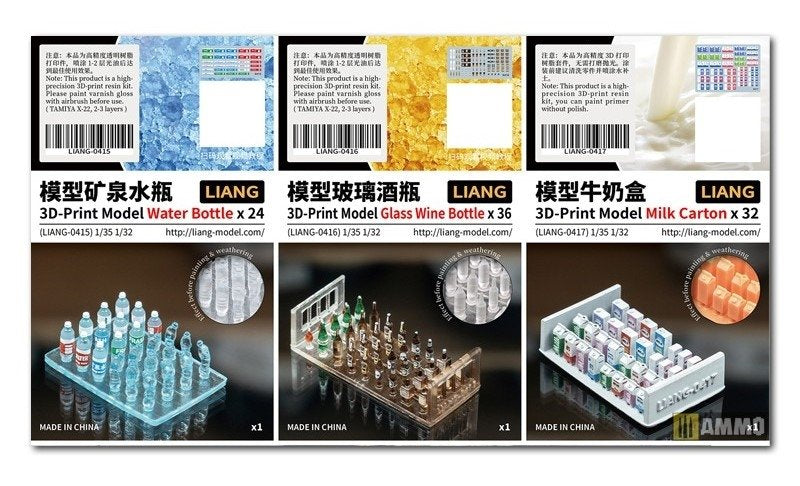 Liang 0415 3D-Print Model Water Bottle x 24 1/32 1/35 – obrázek 4