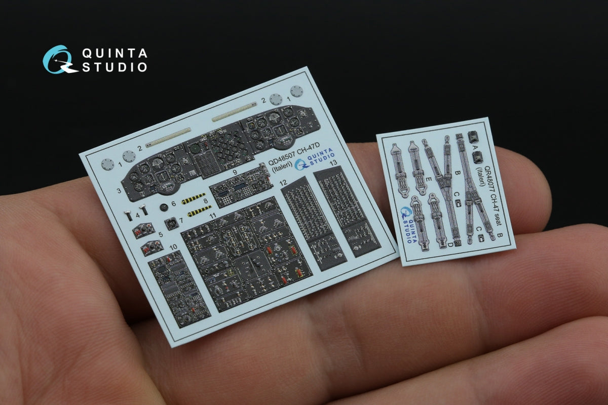 Quinta Studio QD48507 CH-47D 3D-Printed colored Interior on decal paper (Italeri) 1/48 – obrázek 2