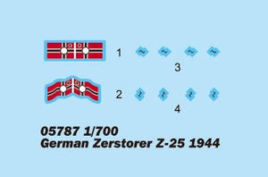 Trumpeter 05787 German Zerstorer Z-25 1944 1/700 – obrázek 2