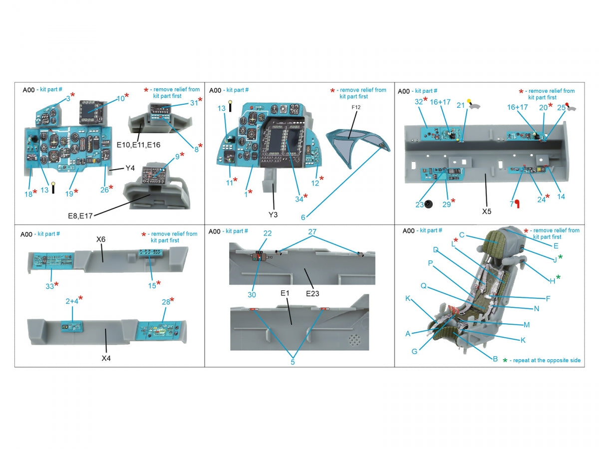 Quinta Studio QD48505 MiG-31BM 3D-Printed &amp;amp; colored Interior on decal paper (Hobby Boss) 1/48 – immagine 13