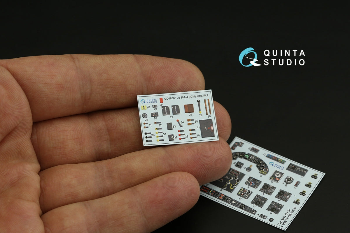Quinta Studio QD48366 Ju 88A-4 3D-Printed &amp;amp; colored Interior on decal paper (ICM) 1/48 – obrázek 11