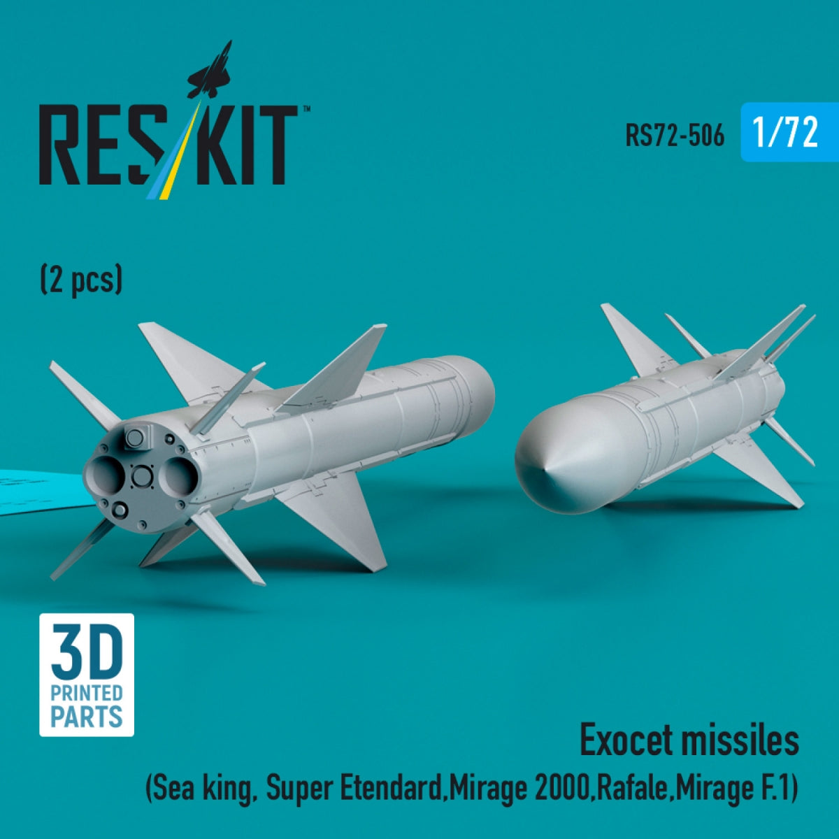 RESKIT RS72-0506 Exocet missiles (2 pcs) (3D Printed) 1/72 – image 3