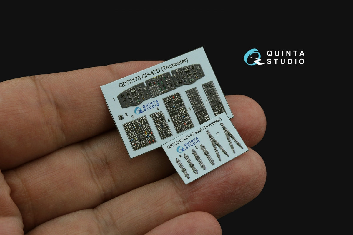Quinta Studio QD72175 CH-47D 3D-Printed colored Interior on decal paper (Trumpeter) 1/72 – obrázek 4