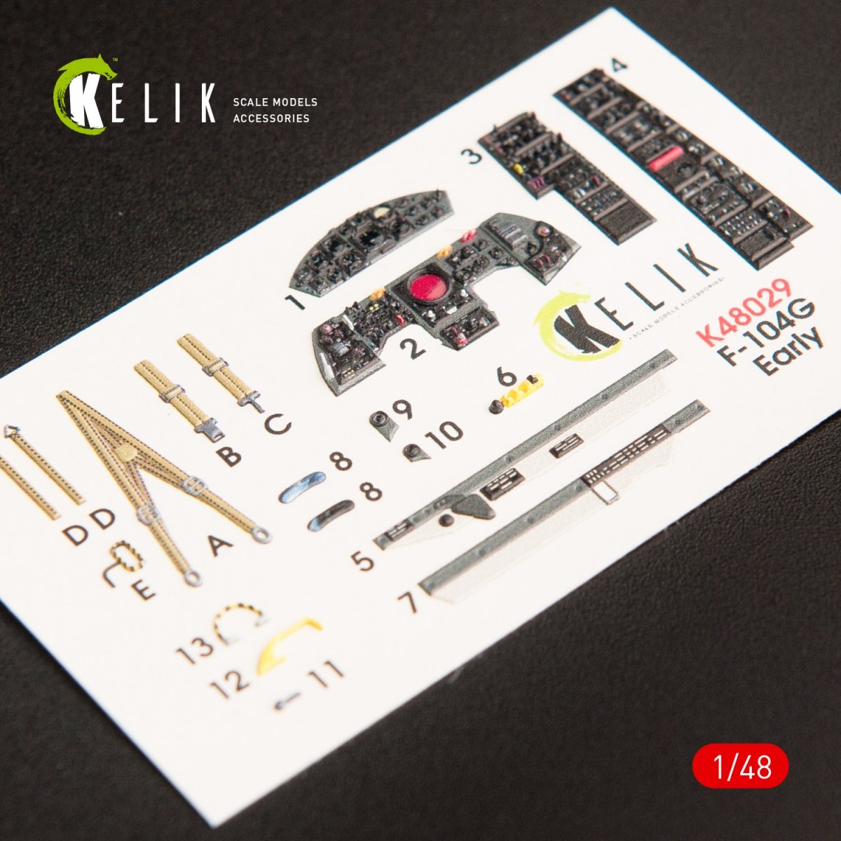 KELIK K48029 F-104G &amp;quot;STARFIGHTER&amp;quot; EARLY TYPE INTERIOR 3D DECALS FOR HASEGAWA KIT 1/48 – image 2