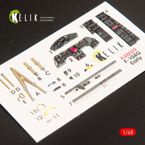 KELIK K48029 F-104G &amp;quot;STARFIGHTER&amp;quot; EARLY TYPE INTERIOR 3D DECALS FOR HASEGAWA KIT 1/48 – image 2