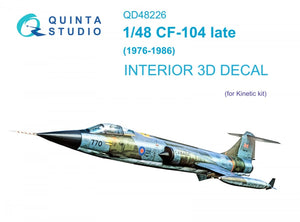 Quinta Studio QD48226 CF-104 Late 3D-Printed &amp;amp; coloured Interior on decal paper ( Kinetic ) 1/48