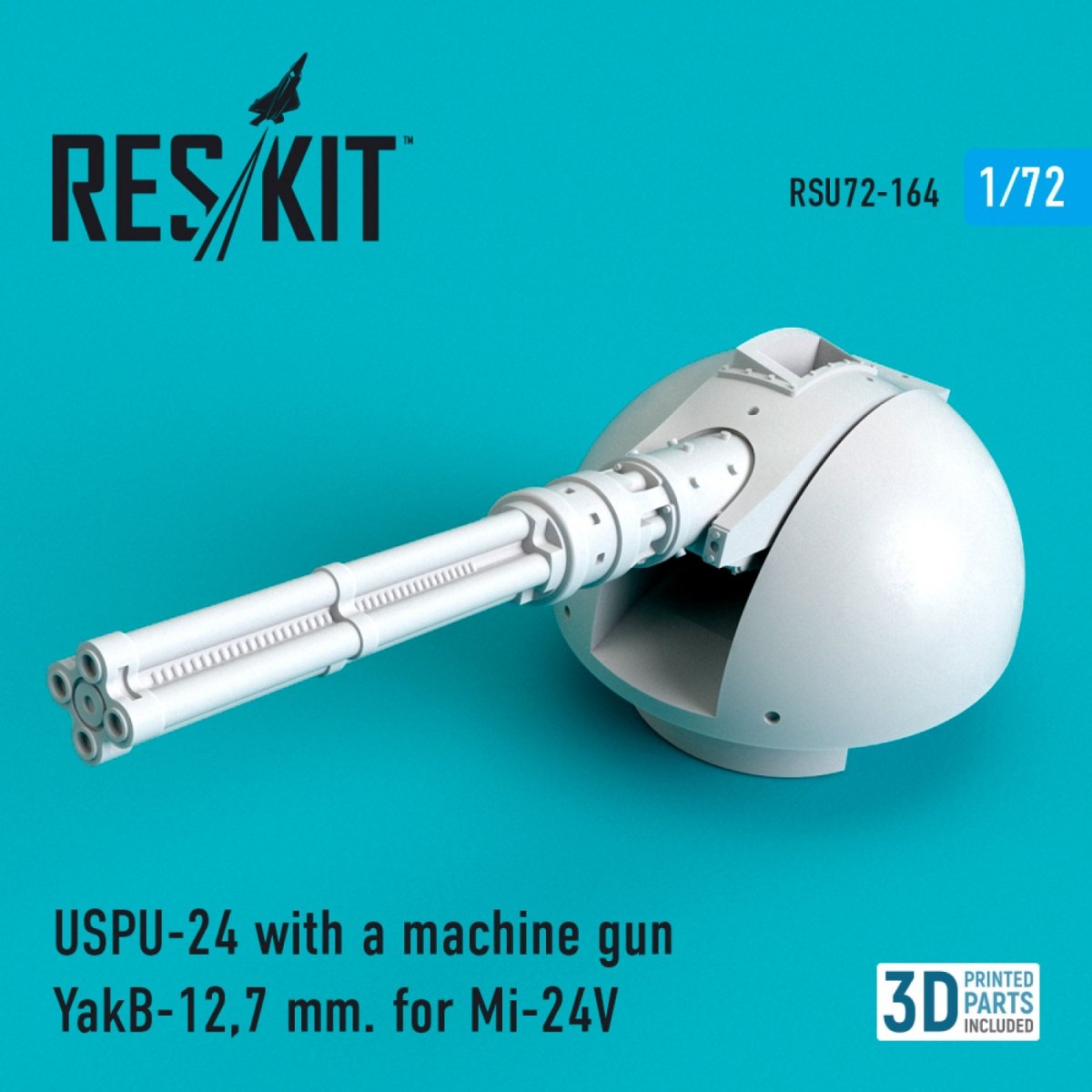 RESKIT RSU72-0164 USPU-24 AVEC MITRAILLEUSE YAKB-12,7 MM POUR MI-24V 1/72