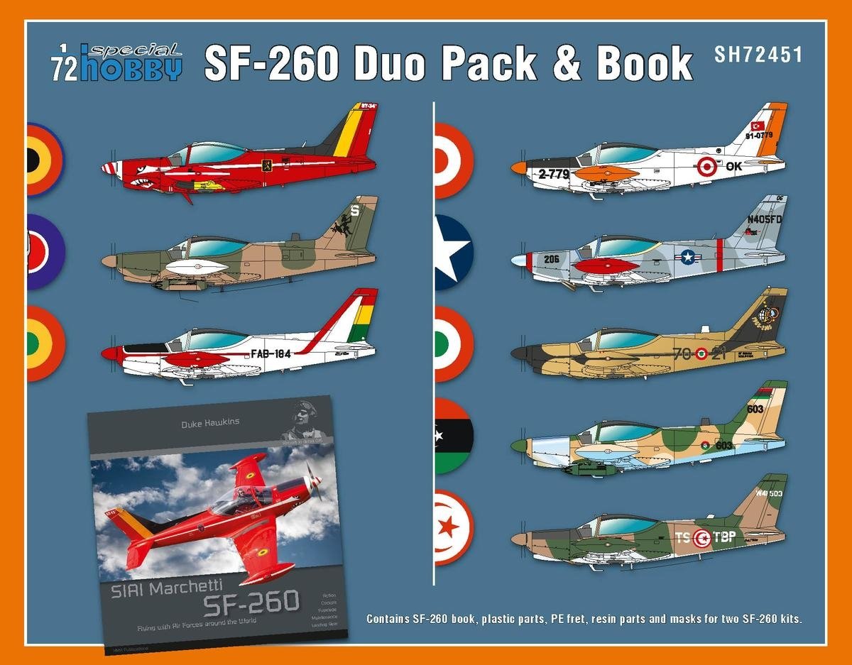 Special Hobby 72451 SIAI-Marchetti SF-260 Duo Pack &amp; Book 1/72