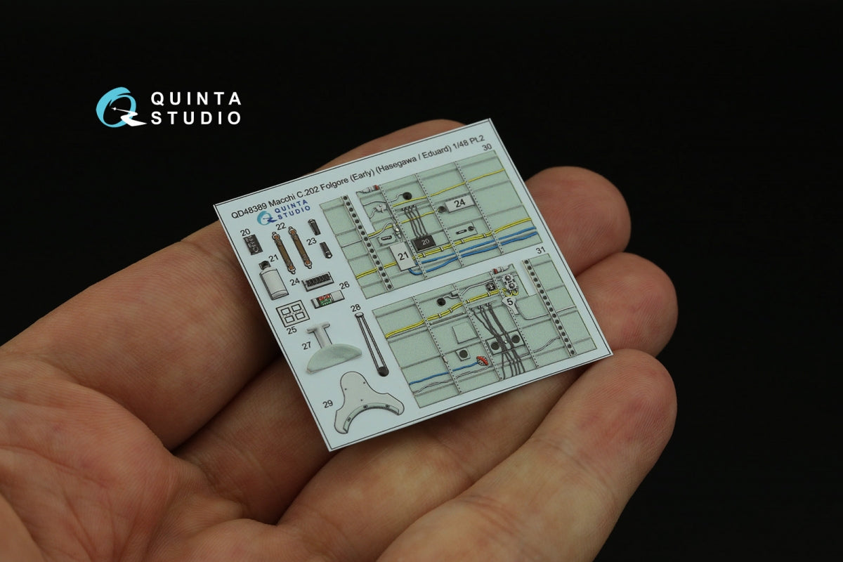 Quinta Studio QD48389 Macchi C.202 Folgore Early Intérieur imprimé en 3D et coloré sur papier décalcomanie (Hasegawa/Eduard) 1/48  – image 5