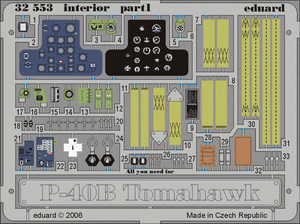 Eduard 32553 P-40B interior 1/32 TRUMPETER
