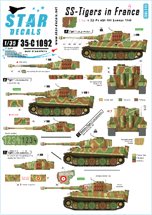 Star Decals 35-C1092 SS-Tigers in France #4 1/35
