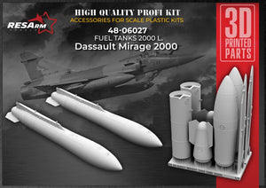 RESARM 48-06027 Dassault MIRAGE 2000 - 2000L fuel tanks (3D resin printing) 1/48