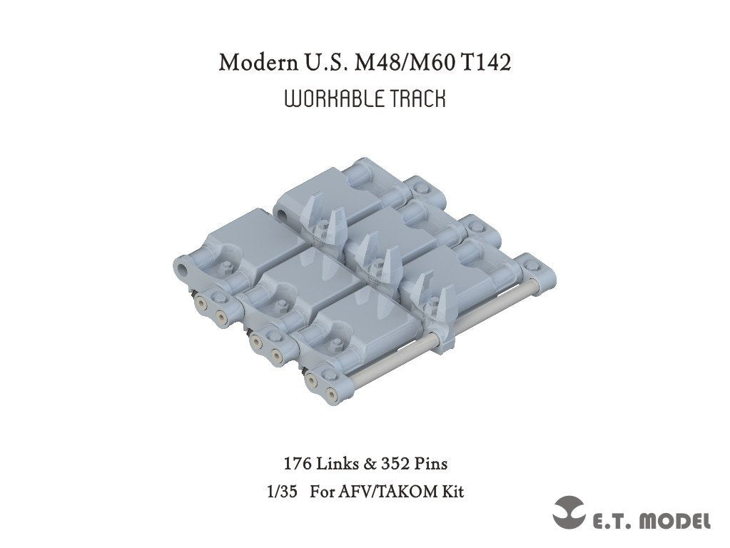 ET Model P35-070 Modern US M48/M60 T142 Workable Track ( 3D Printed ) 1/35