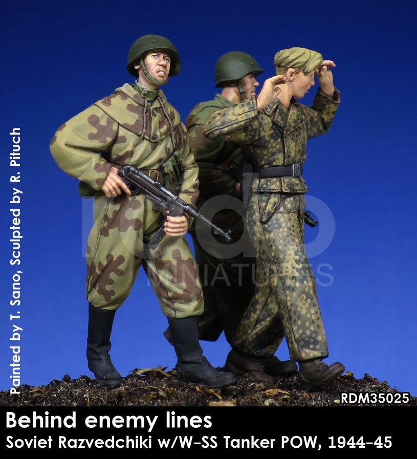 RADO Miniatures RDM35025 Soviet Razvedchiki w/W-SS tanker POW, (1944-45) 1/35 – obrázek 5