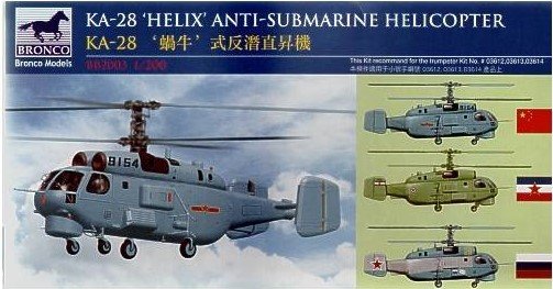 Bronco BB2003 KA-28 Helix Anti-Submarine Helicopter 1/200