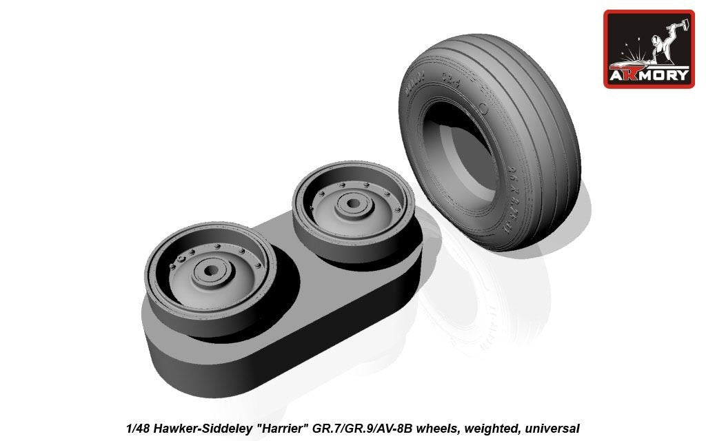Armory Models AW48405 Hawker-Siddeley Harrier GR.7/GR.9/AV-8B wheels w/ weighted tires 1/48 – Bild 10