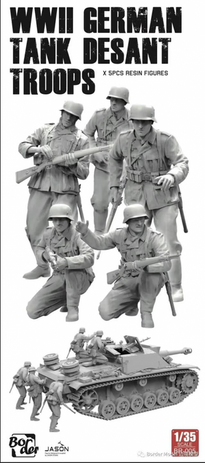 Border Model BR-005 WWII German Tank Landing Troops resin figures 5 Pcs. 1/35