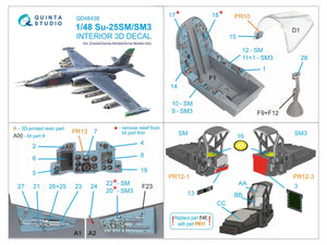 Quinta Studio QD+48438 Su-25SM/SM3 3D-Printed colored Interior on decal paper (Zvezda/Quinta Models/Arma Models) 1/48 – obrázek 7