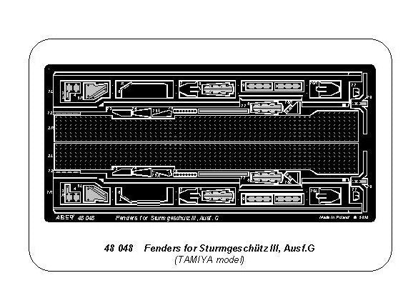Aber 48048 Fenders for Stug. III, Ausf. G Tamiya 1/48 – obrázek 5