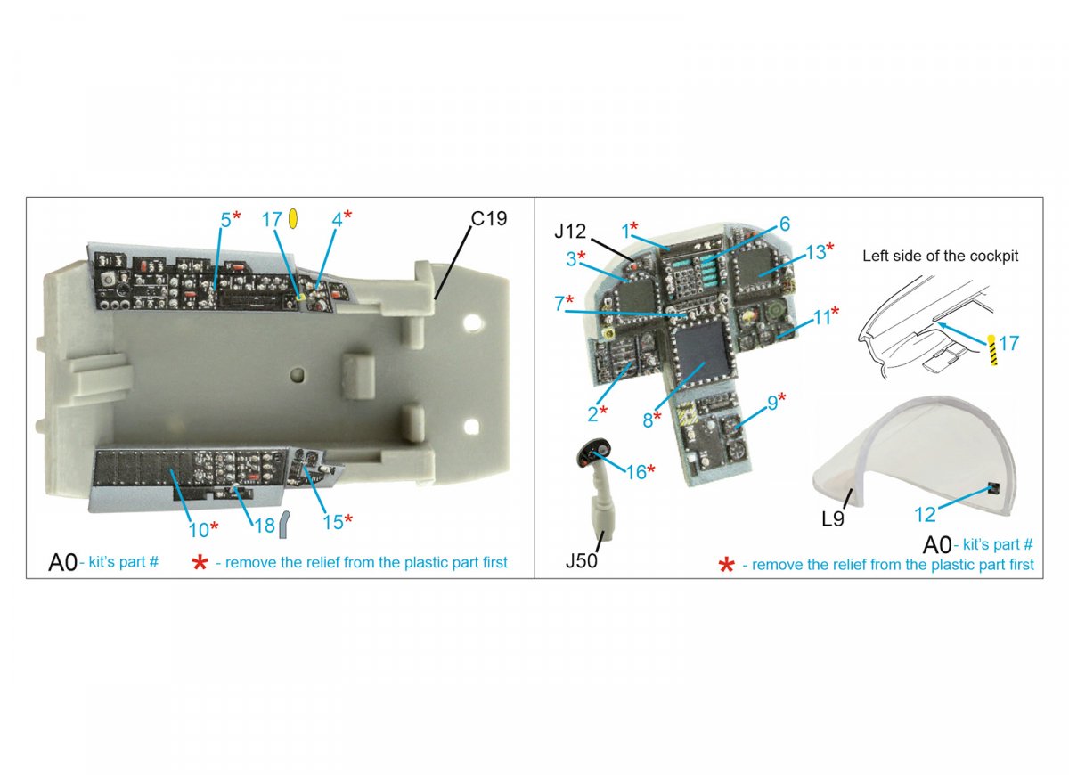 Quinta Studio QDS-48278 F/A-18А++ 3D-Printed &amp;amp; colored Interior on decal paper (HobbyBoss)(Small version) 1/48 – image 2