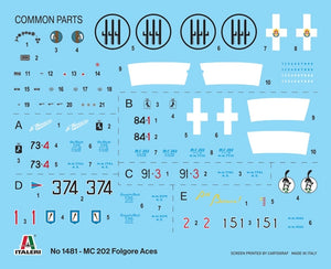 Italeri 1481 Macchi MC.202 Flogore &amp;quot;Aces&amp;quot; - 5 Regia Aeronautica Aces Versions 1/72 – image 7